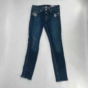 rag & bone Skinny Distressed Rough Hem Jeans Size 27 Women’s